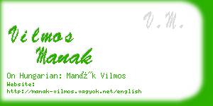 vilmos manak business card